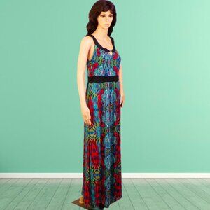 STUDIO JPR size S multicolor sleeveless maxi dress poly/span machine washable